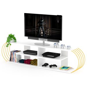 Comoda TV Rafevi, Case White Yellow, PAL, 42x173x30 cm, alb/galben - Rafevi, Alb
