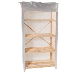 Dulap textil Creaciones Meng, Nature, lemn de mesteacan, 174x70x50 cm - Creaciones Meng, Crem