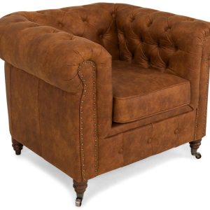 Fotoliu Kalatzerka, Chesterfield Vintage Cognac, maro coniac, 94x86x72 cm - Kalatzerka, Maro