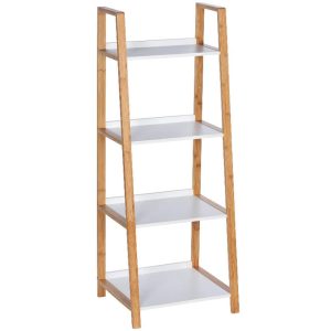 Etajera pentru baie Wenko, Finja Four, lemn de bambus, 36x43x112 cm - Wenko, Alb,Crem