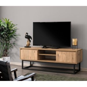 Comoda TV Kalune Design, PAL melaminat, 140x40x50 cm - Kalune Design, Negru