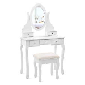 Masuta dressing Songmics, MDF, 80x40x143 cm, alb - SONGMICS, Alb