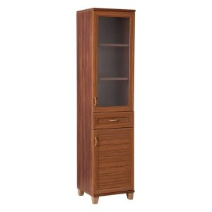Dulap pentru baie Vella, PAL melaminat, 58x39x177 cm, maro nuc - Vella, Maro