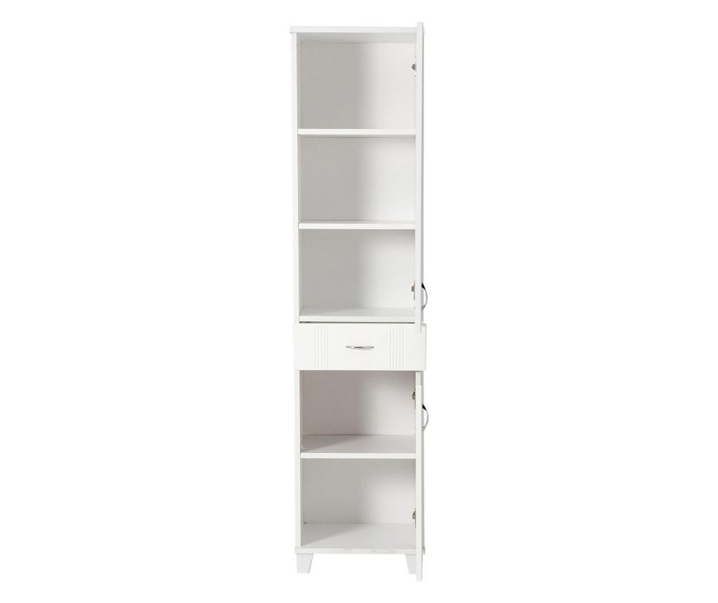 Dulap pentru baie Vella, PAL melaminat, 58x39x177 cm, alb - Vella, Alb - imagine 2