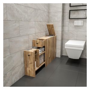 Dulap pentru baie Kalune Design, PAL melaminat, 60x19x55 cm, natural - Kalune Design, Maro